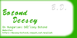 botond decsey business card